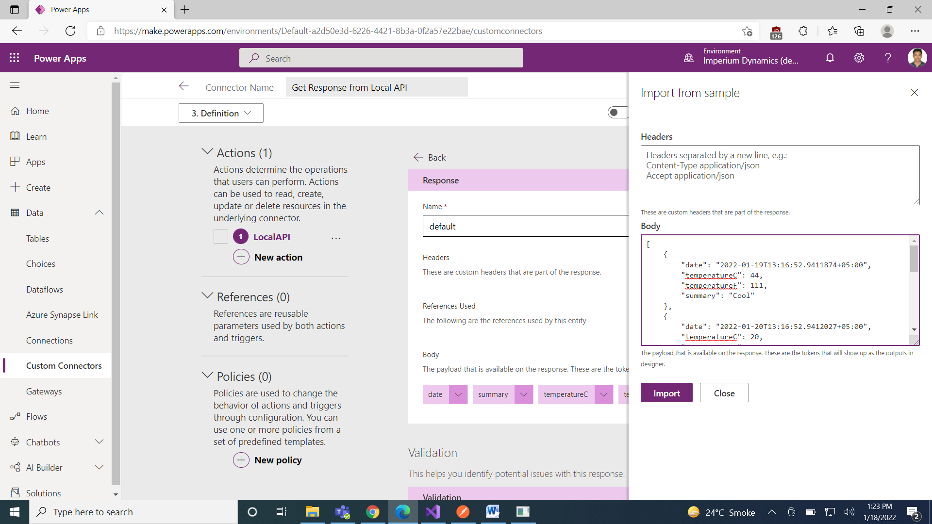 How to use Locally hosted Api’s in Custom Connectors